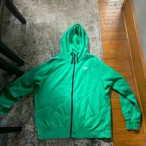 Green rare Nike fleece zip up